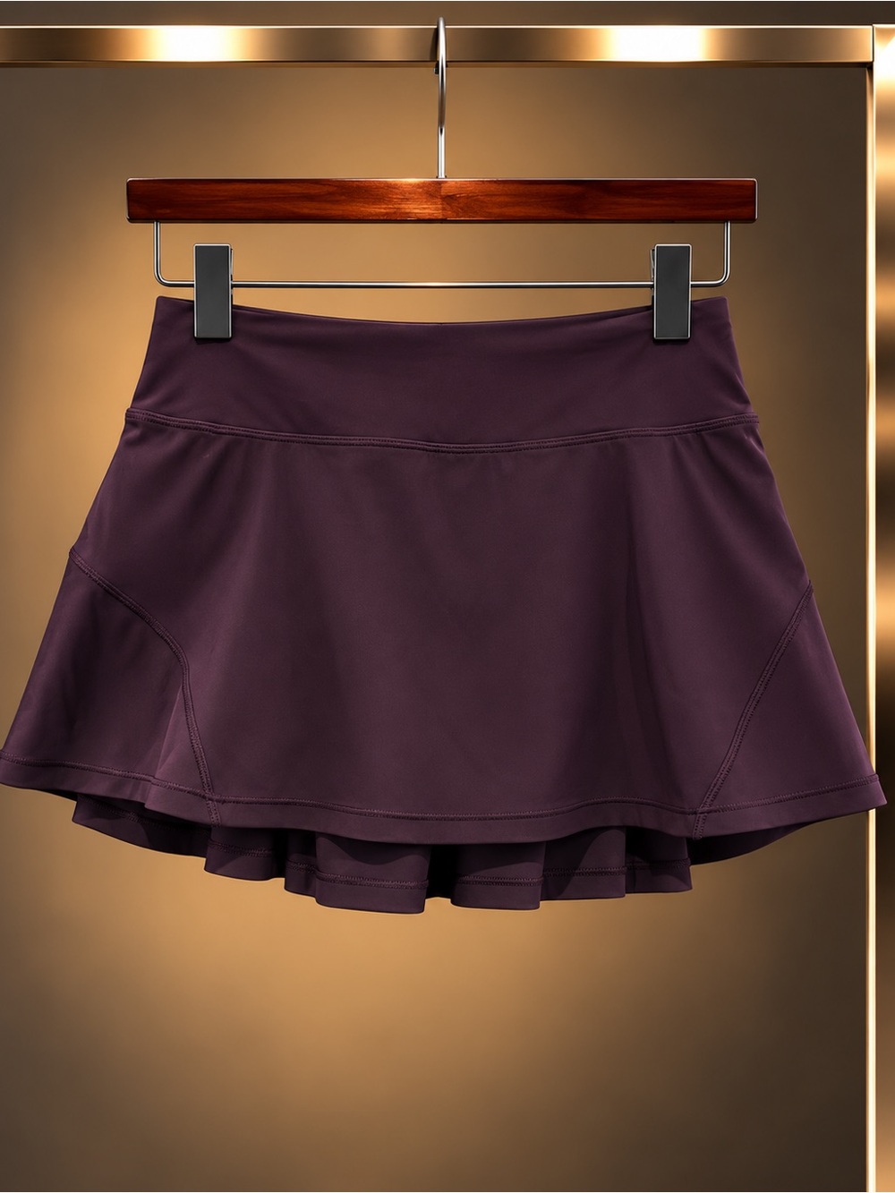 lululemon Pleated Tennis Skirt Built-In Shorts Zip Pocket Dark Plum Size 0